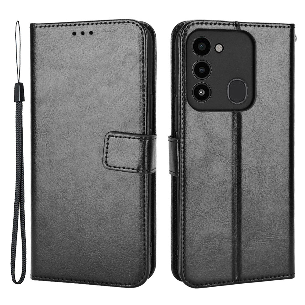 For Tecno Spark 8C 4G Spark Go 2022 KG5 Leather Phone Case Crazy Horse Texture Wallet Stand Phone Cover For Tecno Spark 8C 4G Spark Go 2022 KG5 Leather Phone Case Crazy Horse Texture Wallet Stand Phone Cover